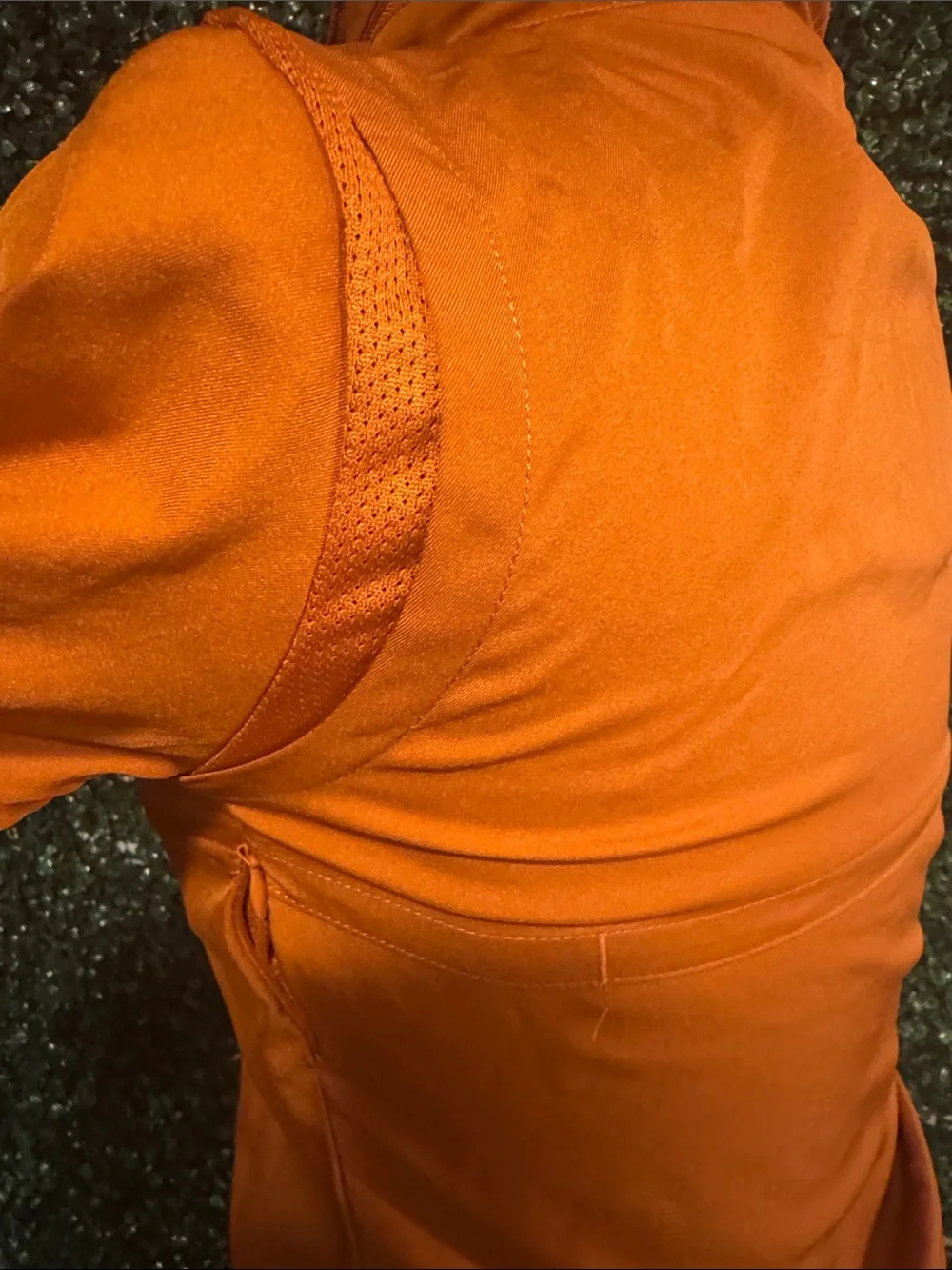 Nike Orange Full-Zip Hooded Jacket with White Sleeve Bands